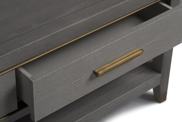 Lyndhurst Shagreen & Oak Coffee Table Soft Closing Drawer