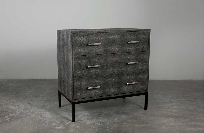 shagreen chest with three draws